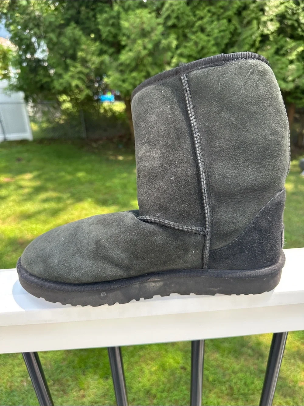 UGG Classic Short Black Suede Winter Boots